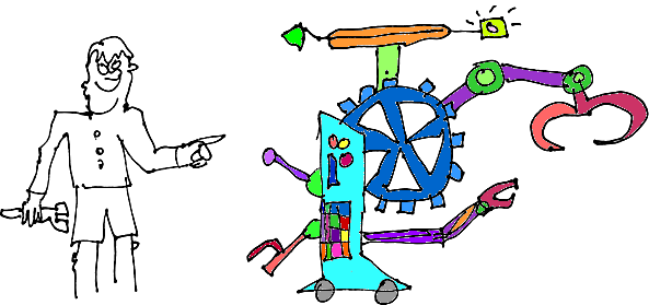 Jongen laat zijn uitvinding zien